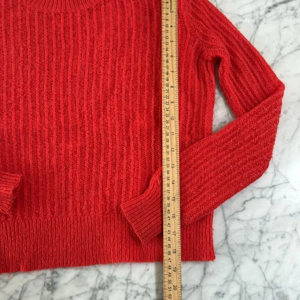 Mister Zimi Sz XS Large Gauge Knit Alpaca-Wool Sweater Red Orange